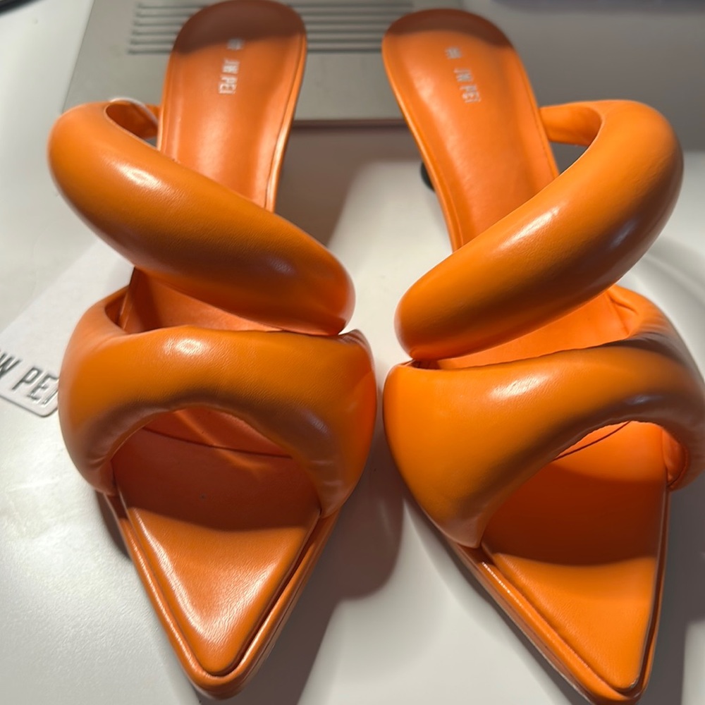 JW PEI ORANGE KITTEN HEELS